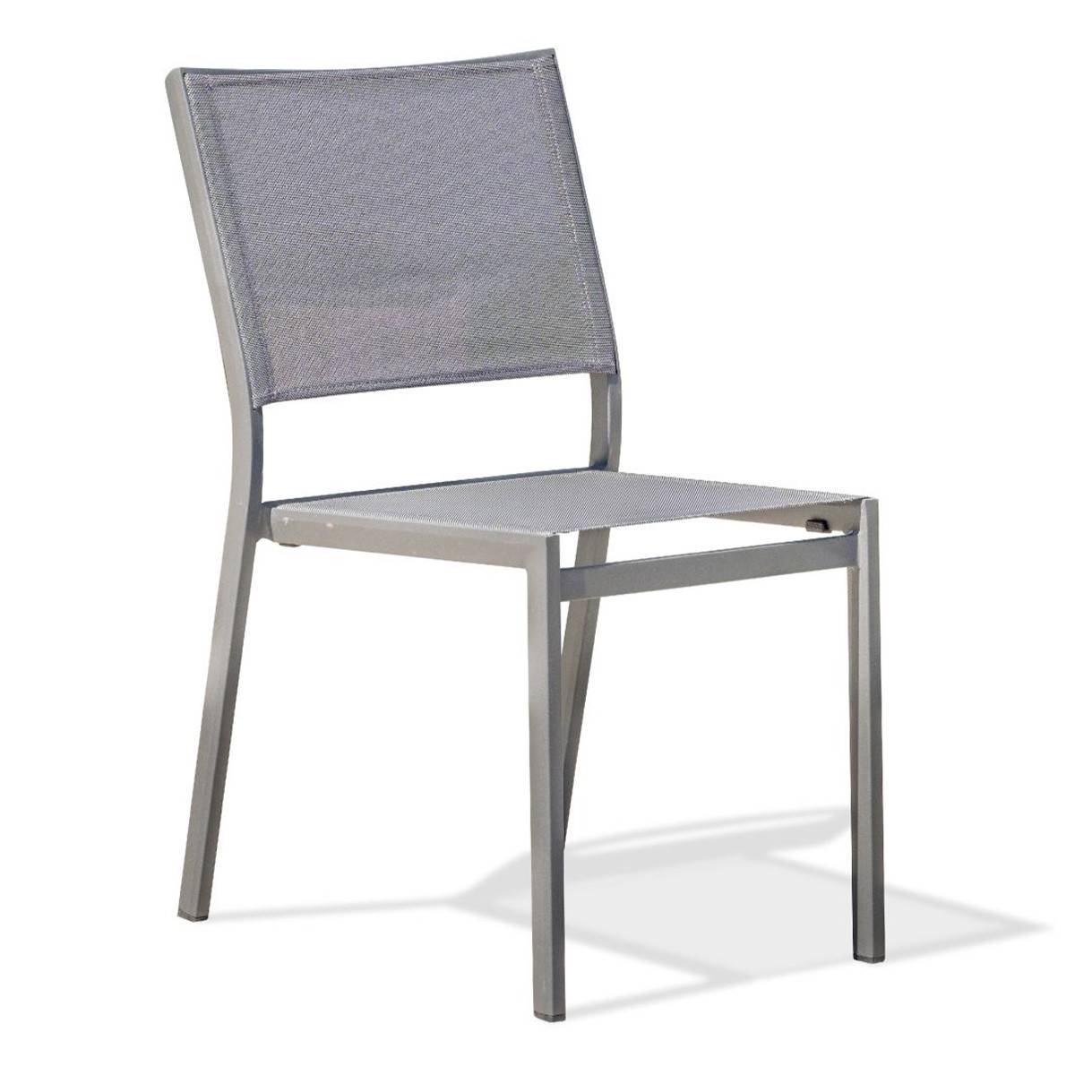 Dcb Garden - Chaise de Jardin Empilable "Stockholm" 84cm Gris Anthracite