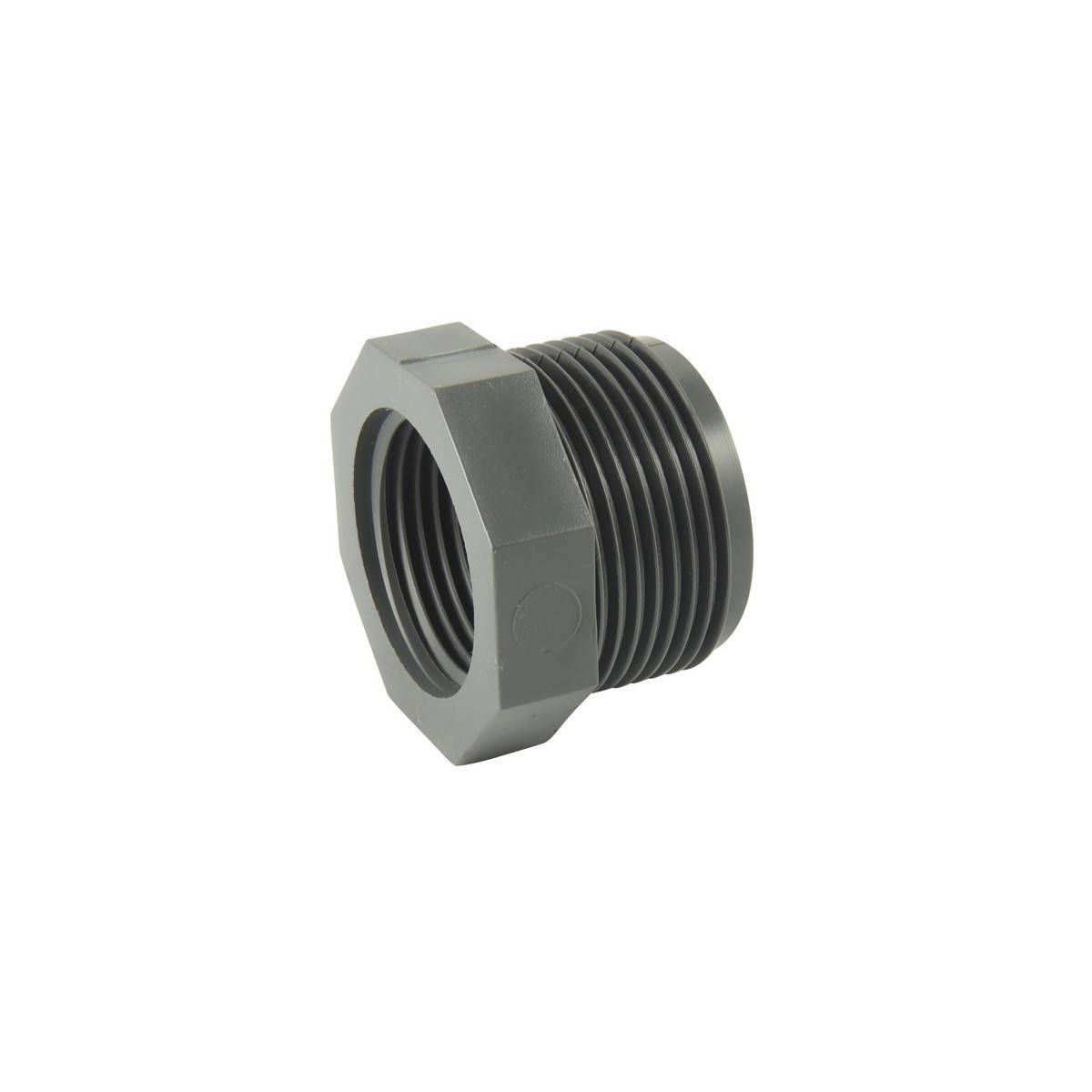 Codital - Réduction simple Mâle-Femelle PVC-U PN16 : L'adaptateur fileté compact - Ø A: 1'' | Ø B: 3/4'' - Imagen 1