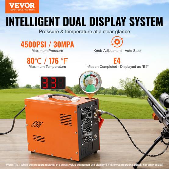 VEVOR Compresseur PCP portable 30 MPa convertisseur integre arret auto 12V 230V sans huile. - Image 2