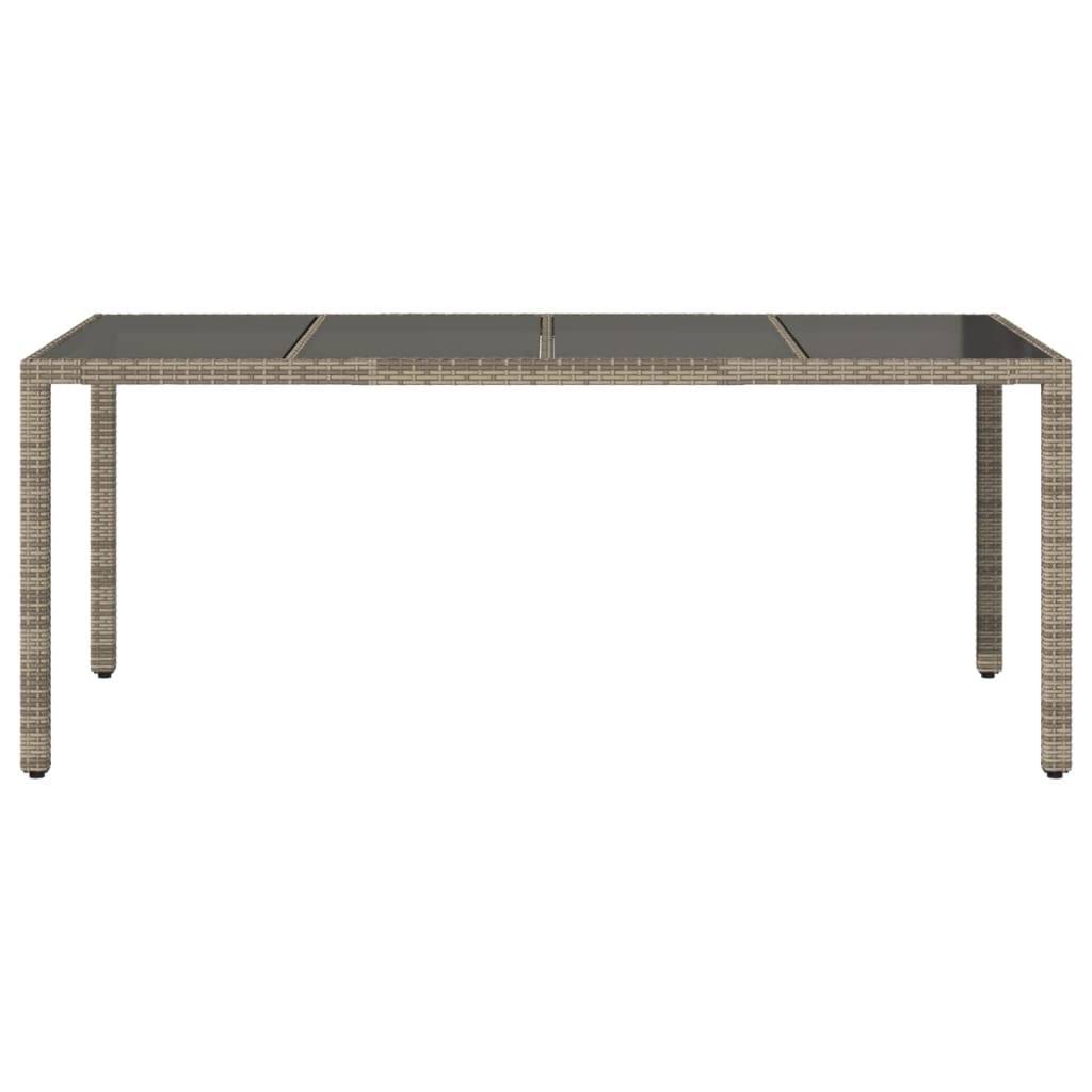 PANGIVO - Table de jardin résine tressée verre trempé gris 190 x 90 x 75 cm, Poids :27.9kg - PANGIVO - Image 4