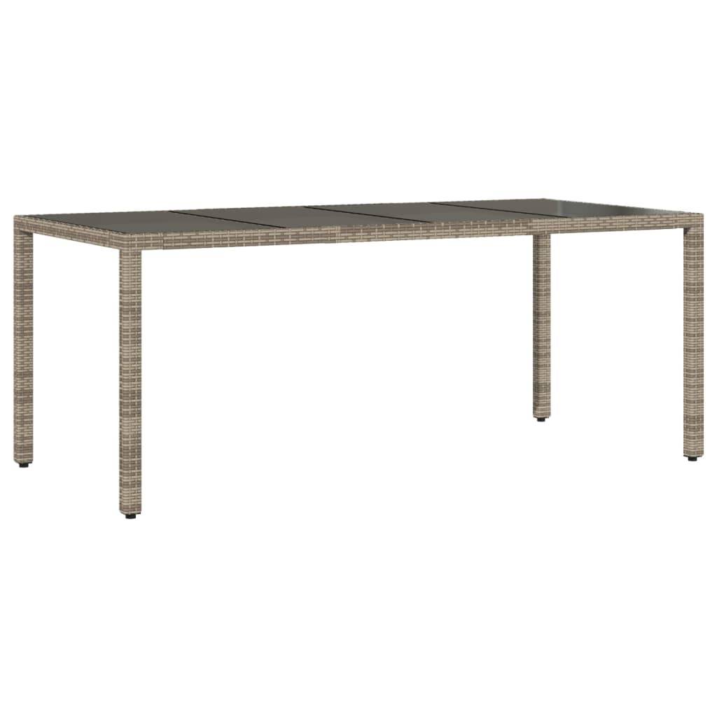 PANGIVO - Table de jardin résine tressée verre trempé gris 190 x 90 x 75 cm, Poids :27.9kg - PANGIVO - Image 2