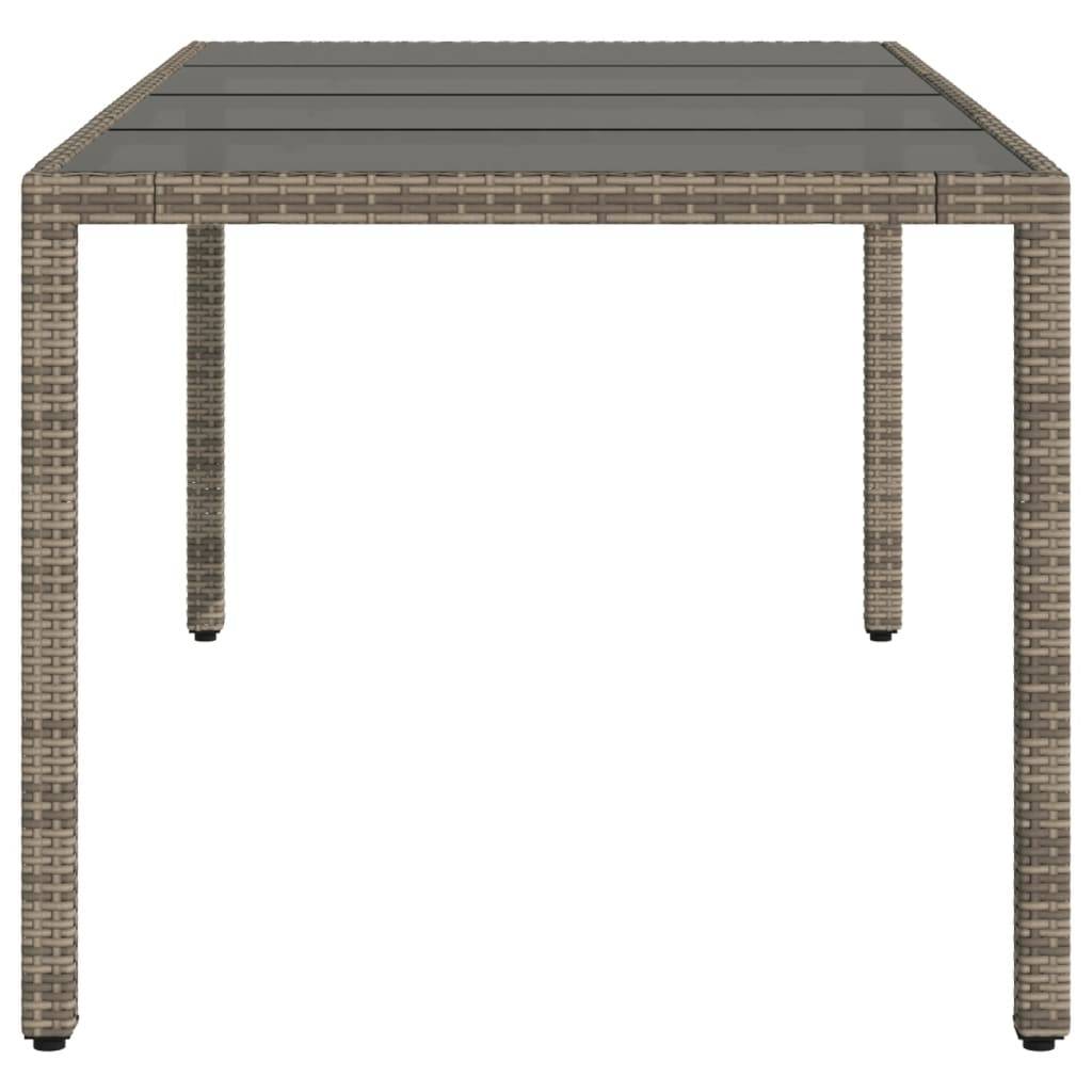 PANGIVO - Table de jardin résine tressée verre trempé gris 190 x 90 x 75 cm, Poids :27.9kg - PANGIVO - Image 5