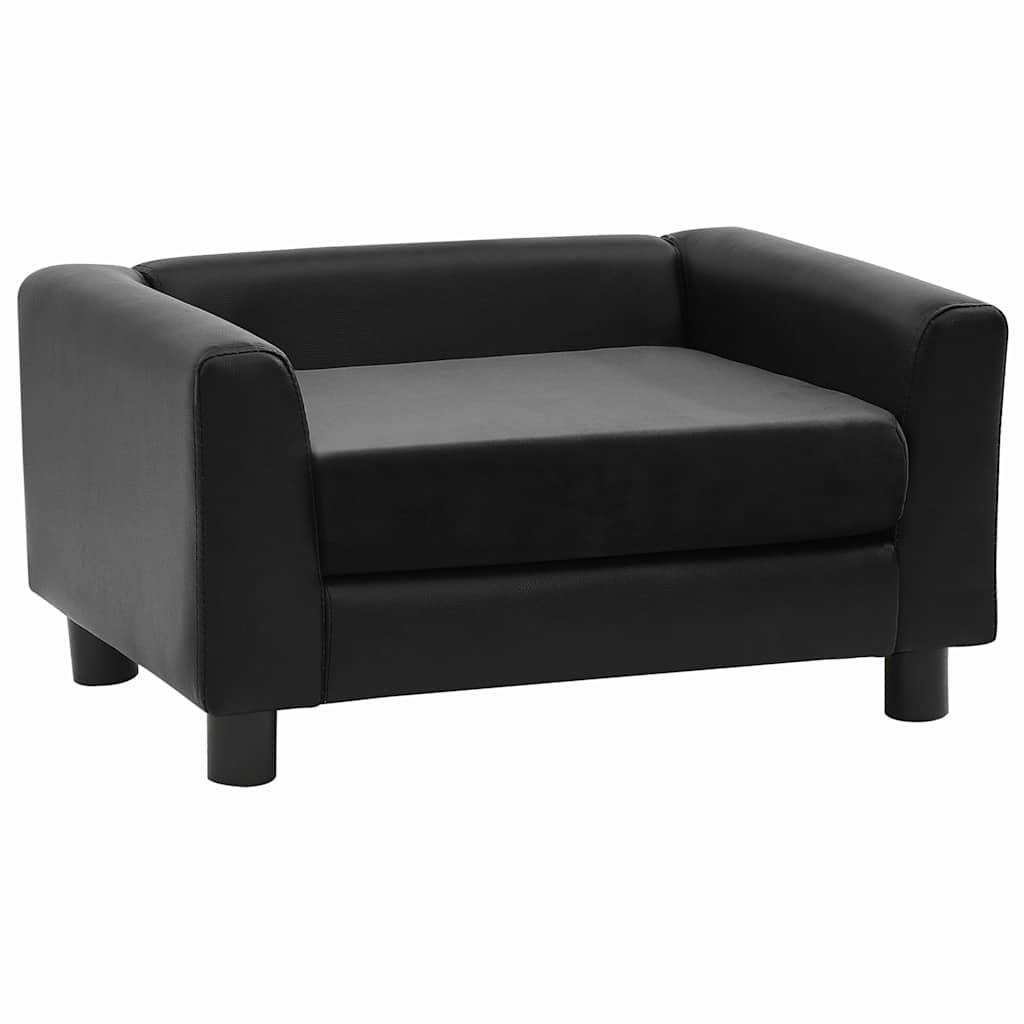 Vidaxl - Canapé pour chien Noir 60x43x30 cm Peluche et similicuir vidaXL 170960 - Imagen 2
