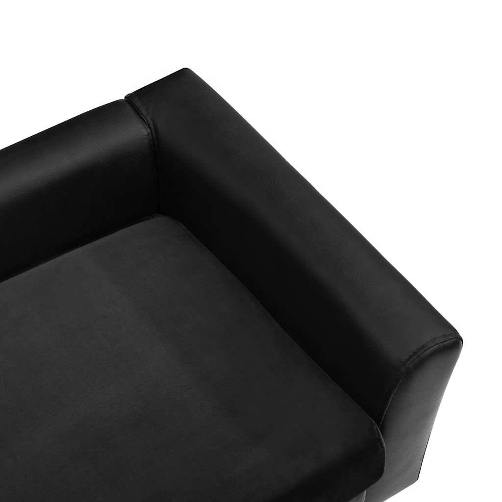 Vidaxl - Canapé pour chien Noir 60x43x30 cm Peluche et similicuir vidaXL 170960 - Imagen 4