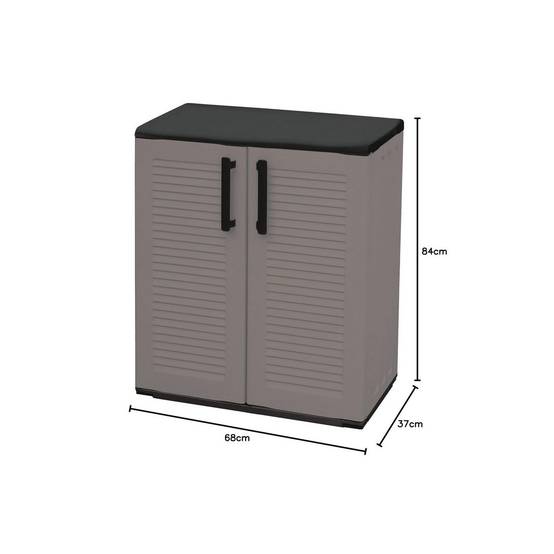 Armoire de Rangement Grise Armoire basse 2 portes Polypropylène - Meuble de rangement 68 x 37 x h84 cm ArtPlast - Image 7
