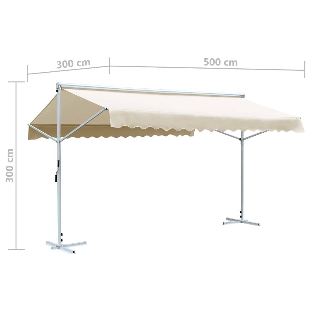 Helloshop26 - Auvent sur pied 500 x 300 cm crème - Imagen 9