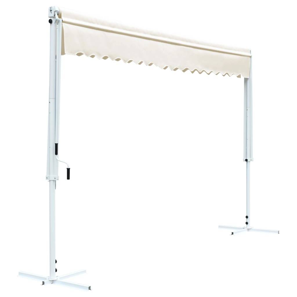 Helloshop26 - Auvent sur pied 500 x 300 cm crème - Imagen 4