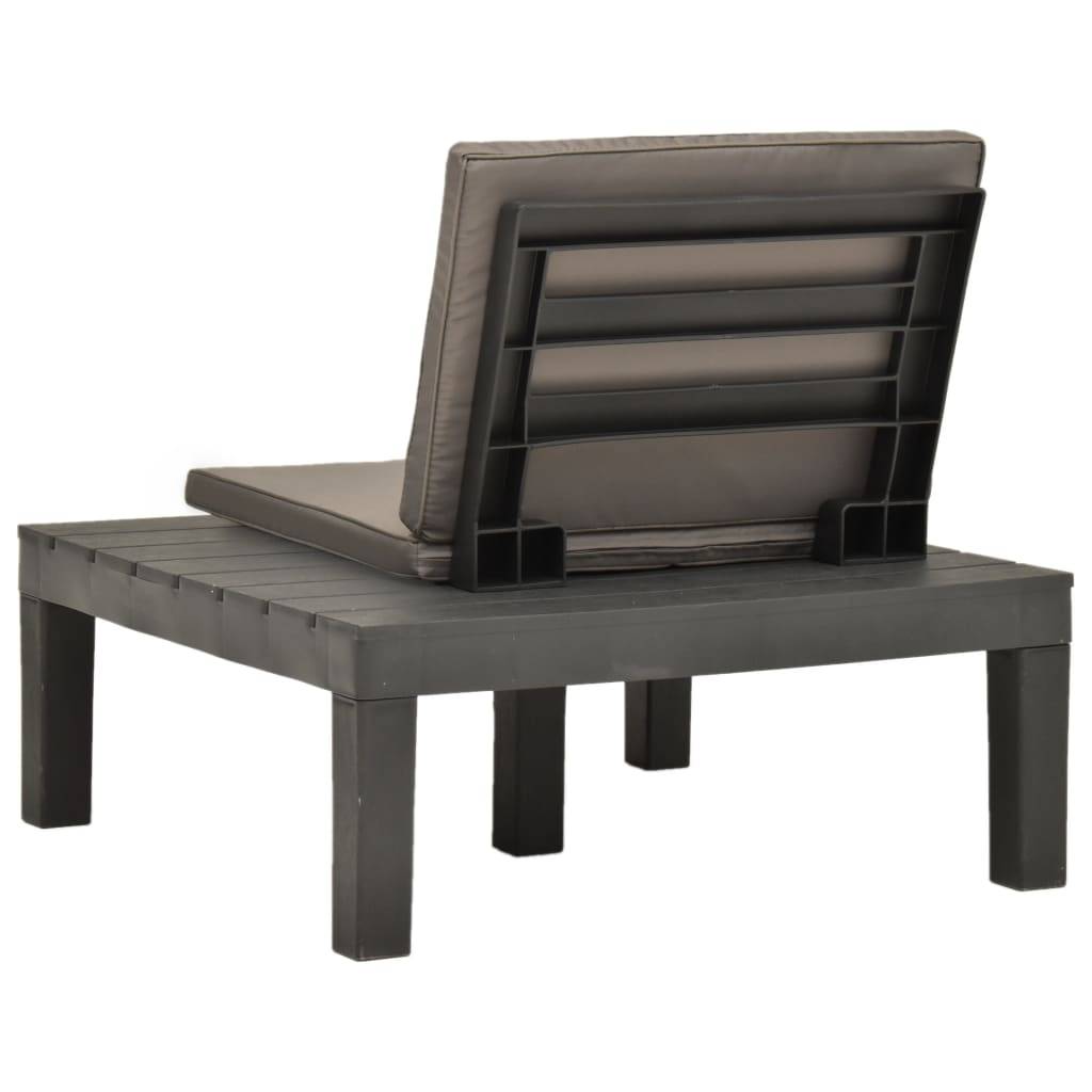 Chaise de salon de jardin plastique anthracite 78 x 78 x 70 cm - PANGIVO - Image 4