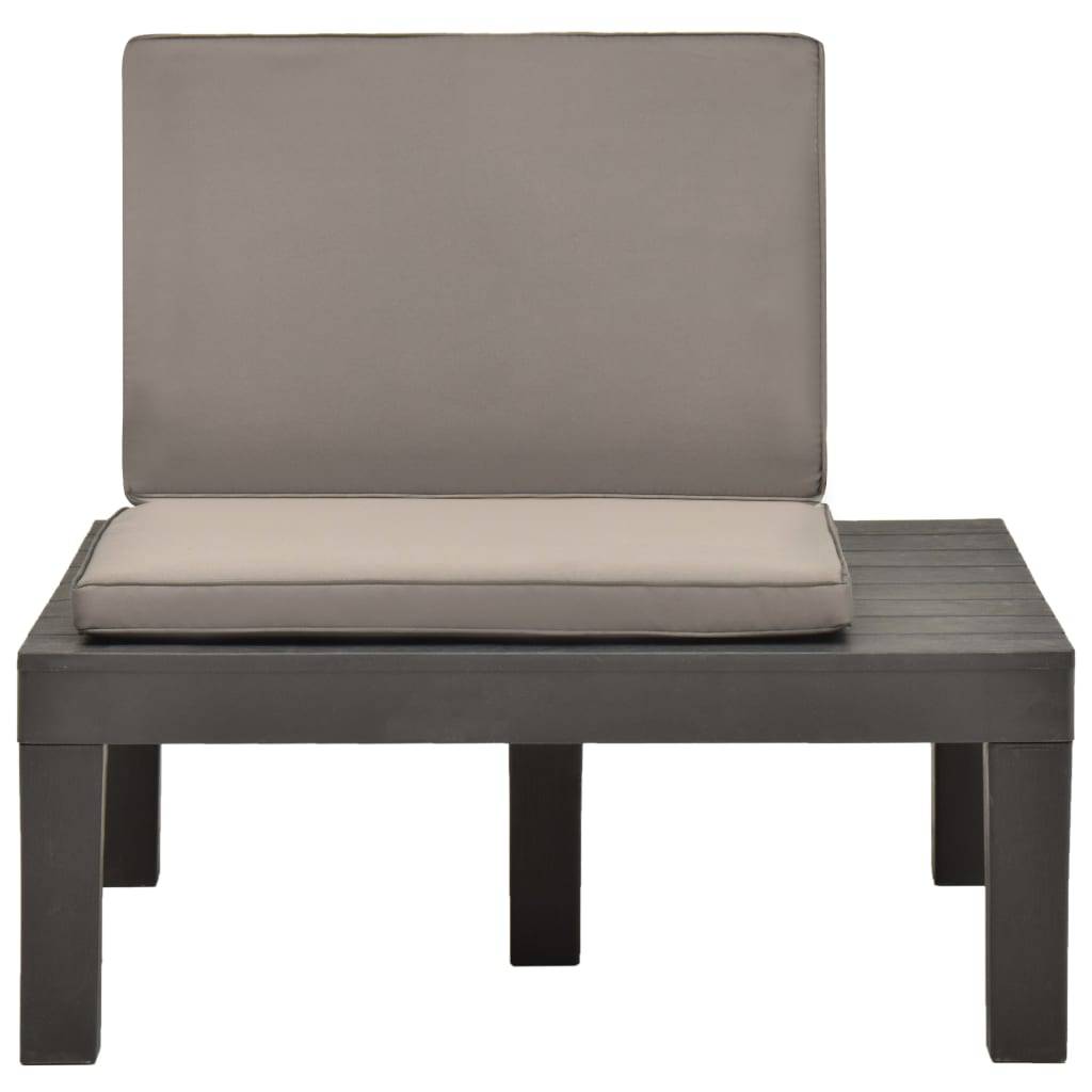 Chaise de salon de jardin plastique anthracite 78 x 78 x 70 cm - PANGIVO - Image 2