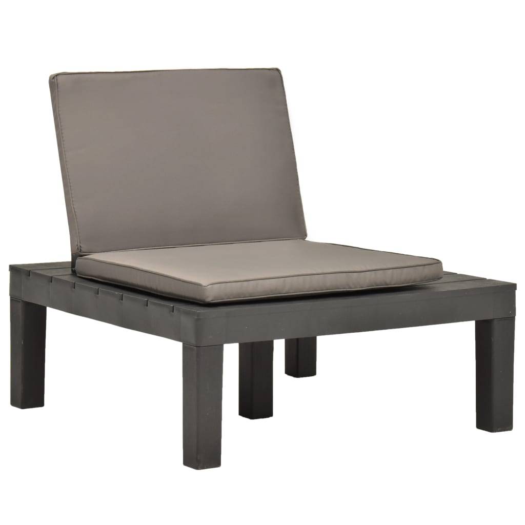 Chaise de salon de jardin plastique anthracite 78 x 78 x 70 cm - PANGIVO