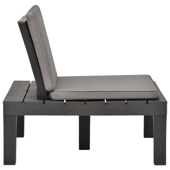 Chaise de salon de jardin plastique anthracite 78 x 78 x 70 cm - PANGIVO - Image 3