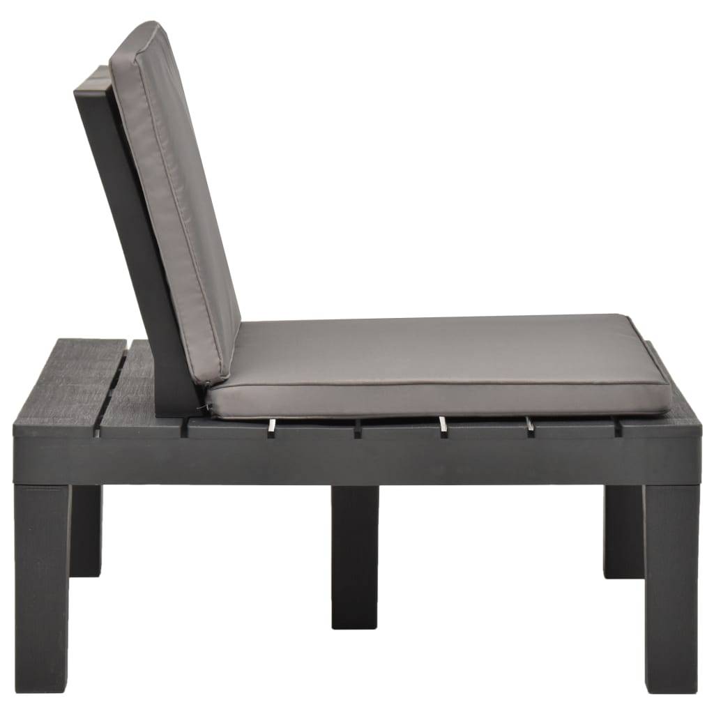 Chaise de salon de jardin plastique anthracite 78 x 78 x 70 cm - PANGIVO - Image 3