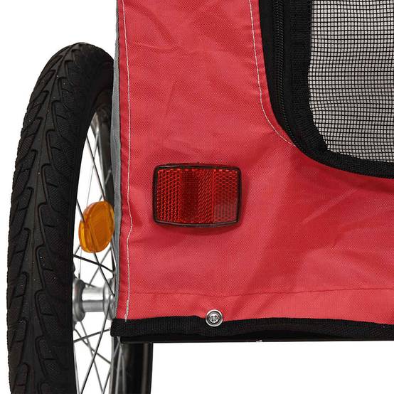 Remorque de vélo pour animaux tissu Oxford et fer rouge et gris 69 x 133.5 x 73.5 cm - PANGIVO - Image 9