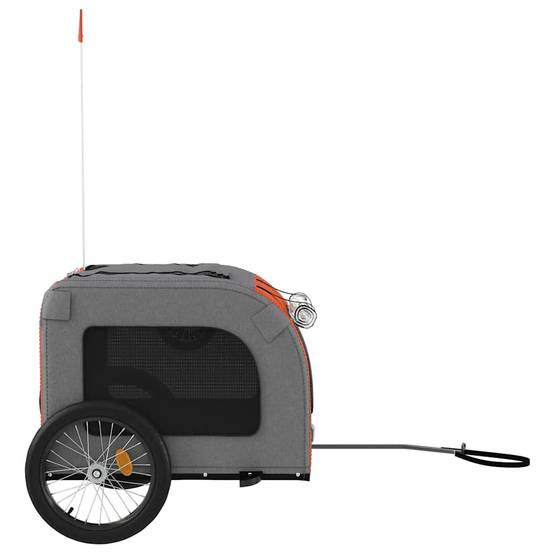 Remorque de vélo pour animaux tissu Oxford et fer rouge et gris 69 x 133.5 x 73.5 cm - PANGIVO - Image 6