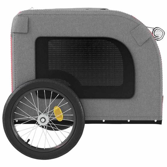 Remorque de vélo pour animaux tissu Oxford et fer rouge et gris 69 x 133.5 x 73.5 cm - PANGIVO - Image 7