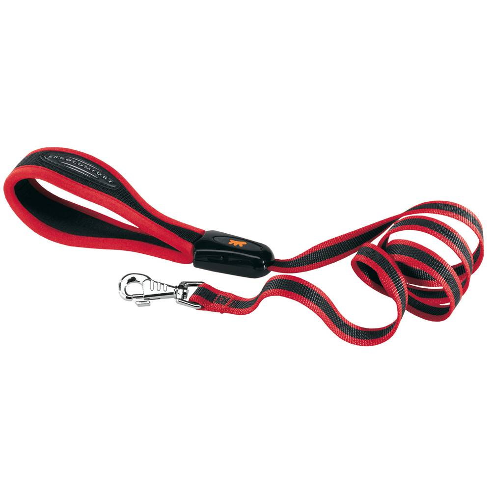 Ferplast - Ferplast Laisse pour chien en nylon ERGOCOMFORT G15/120, Poignée ergonomique, Rembourrage doux, Longueur 120 cm x 2,5 cm, Rouge - Imagen 1