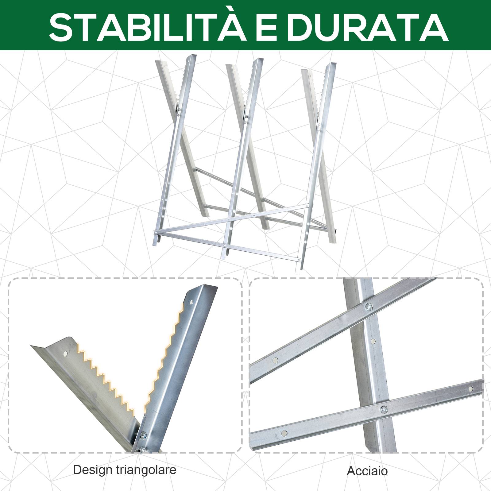 ComfortXL - Chevalet de sciage pliant en métal argenté 83 x 83 x 79 cm pour couper du bois avec supports crantés antiglisse - Image 6