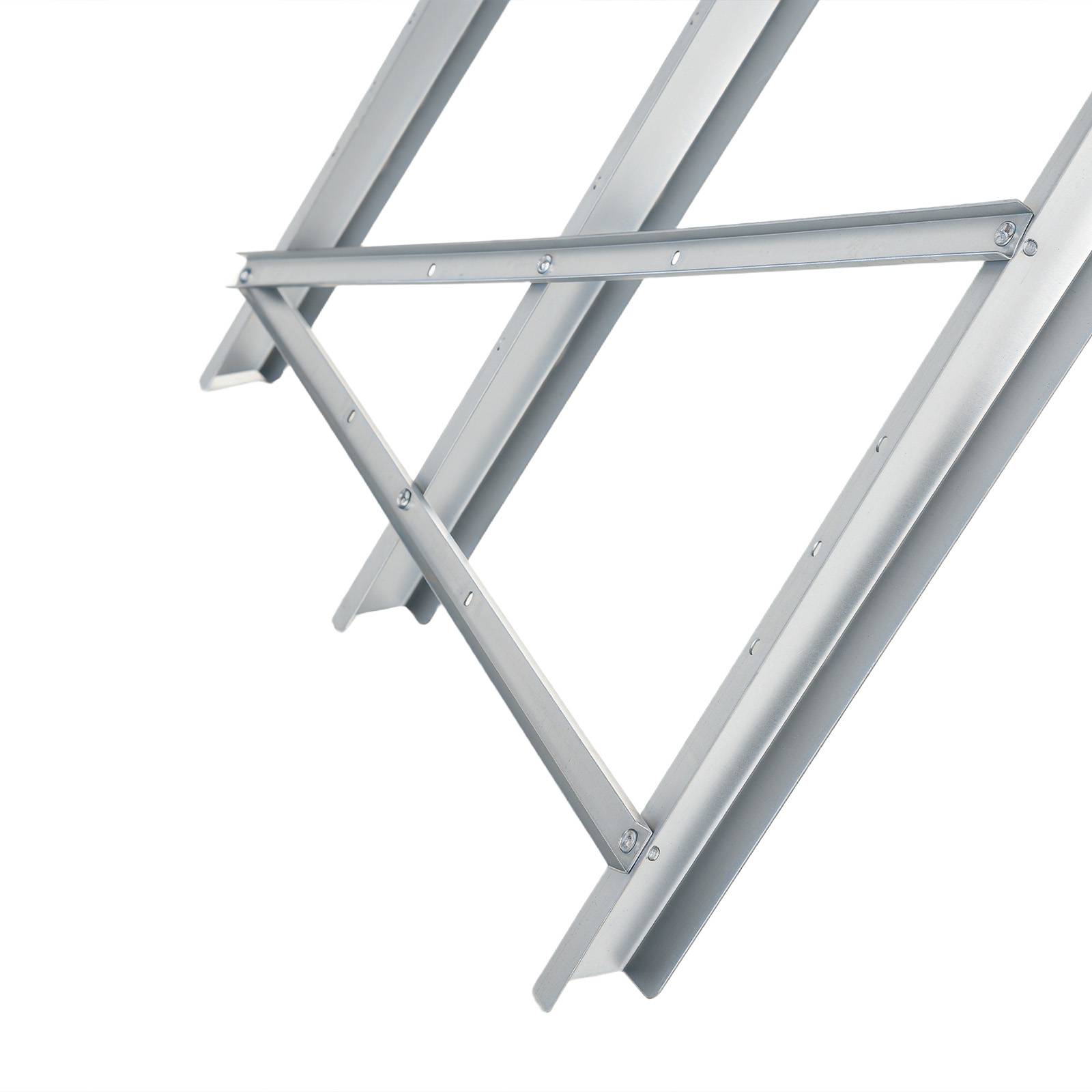 ComfortXL - Chevalet de sciage pliant en métal argenté 83 x 83 x 79 cm pour couper du bois avec supports crantés antiglisse - Image 8