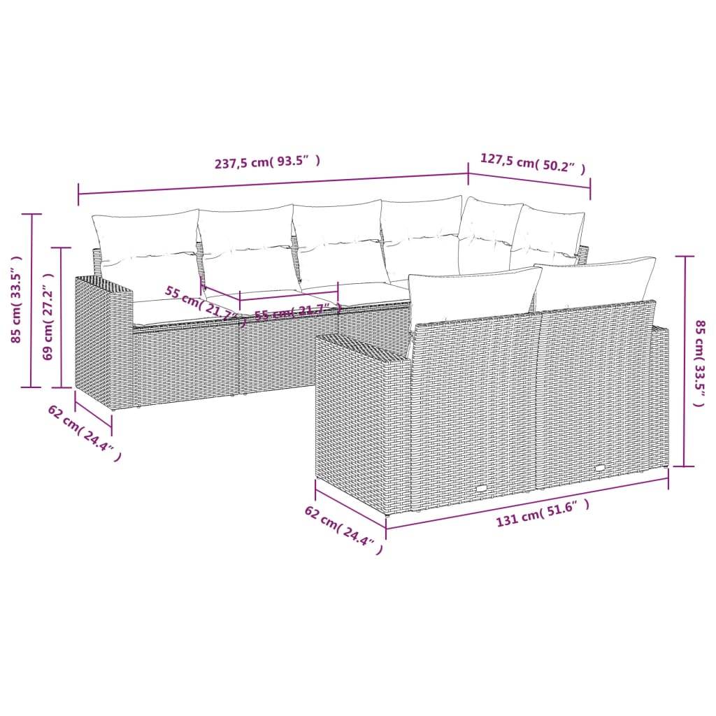 Salon de jardin bas 7 pièces Résine Tressée Gris Clair avec Coffres de Rangement – ComfortXL Outdoor Living - Image 3