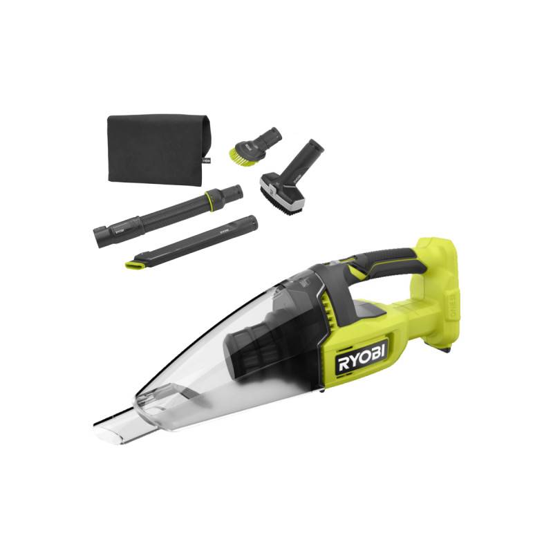 Ryobi - Pack RYOBI - Aspirateur à main RHV18-0 - 18V One+ - 600ml - Sans batterie ni chargeur - Kit 6 accessoires RAKVA04 pour nettoyage automobile - Image 1
