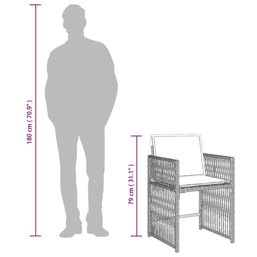 Salon de jardin 4 personnes résine tressée 4 chaises encastrables gris clair – ComfortXL Outdoor Living - Image 9