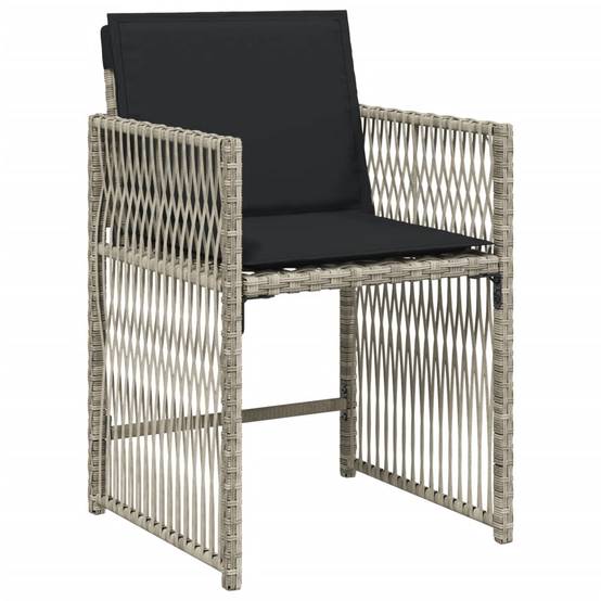 Salon de jardin 4 personnes résine tressée 4 chaises encastrables gris clair – ComfortXL Outdoor Living - Image 4
