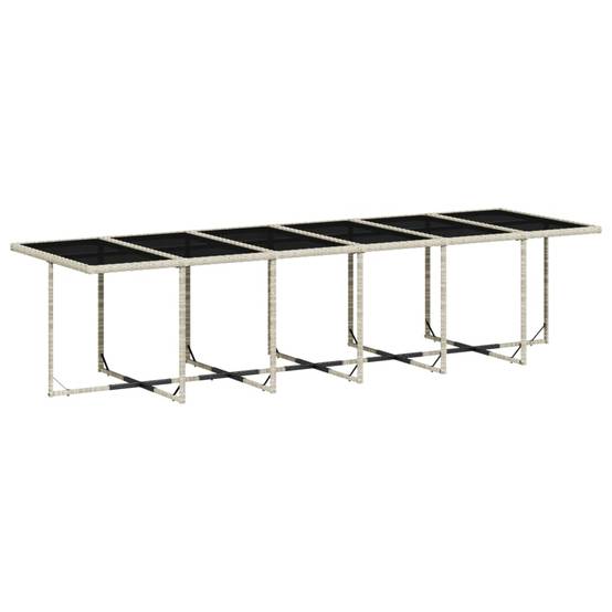 Salon de jardin 4 personnes résine tressée 4 chaises encastrables gris clair – ComfortXL Outdoor Living - Image 3