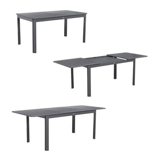 sweeek - Table de jardin anthracite SEATTLE extensible aluminium. 6 places. 155 / 218.5 x 89 x 75 cm | sweeek - Image 3