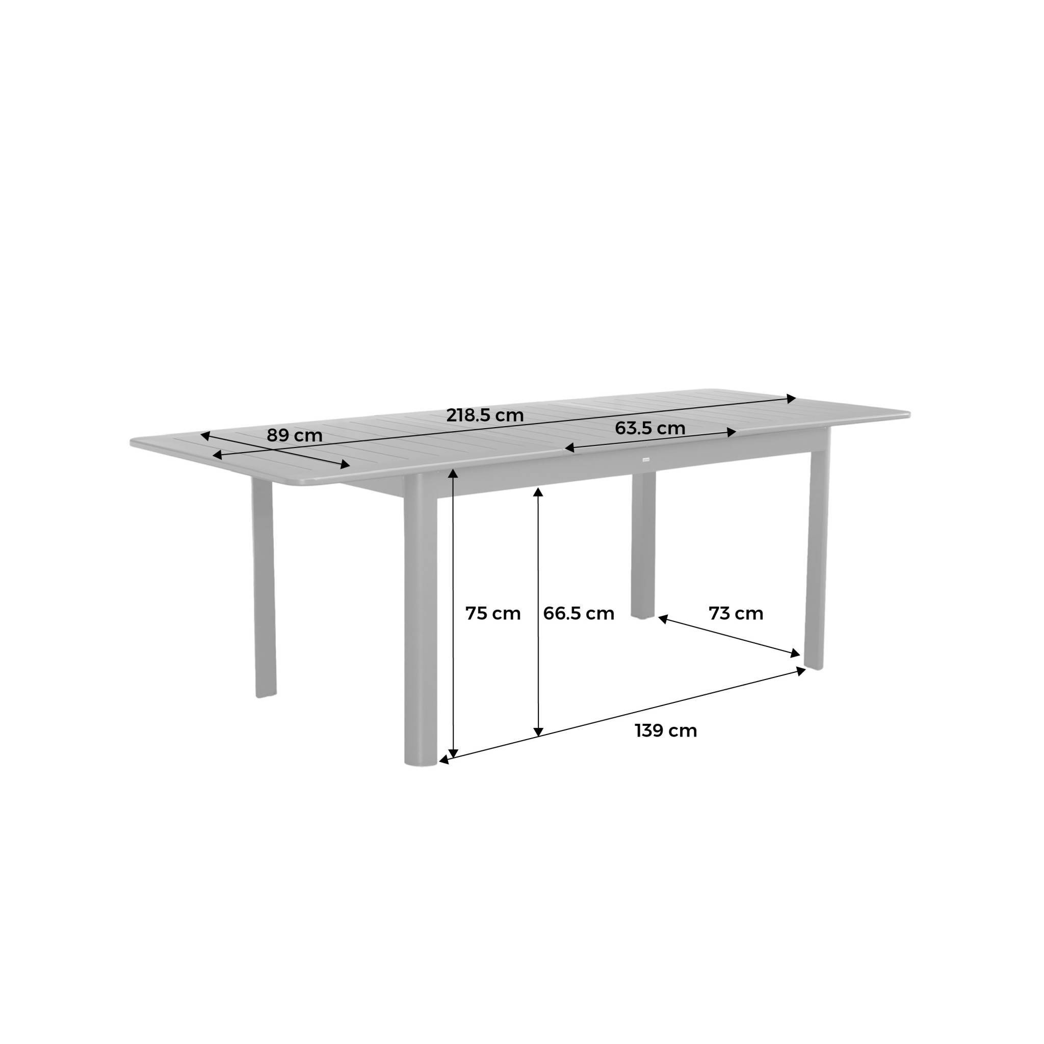 sweeek - Table de jardin anthracite SEATTLE extensible aluminium. 6 places. 155 / 218.5 x 89 x 75 cm | sweeek - Image 4