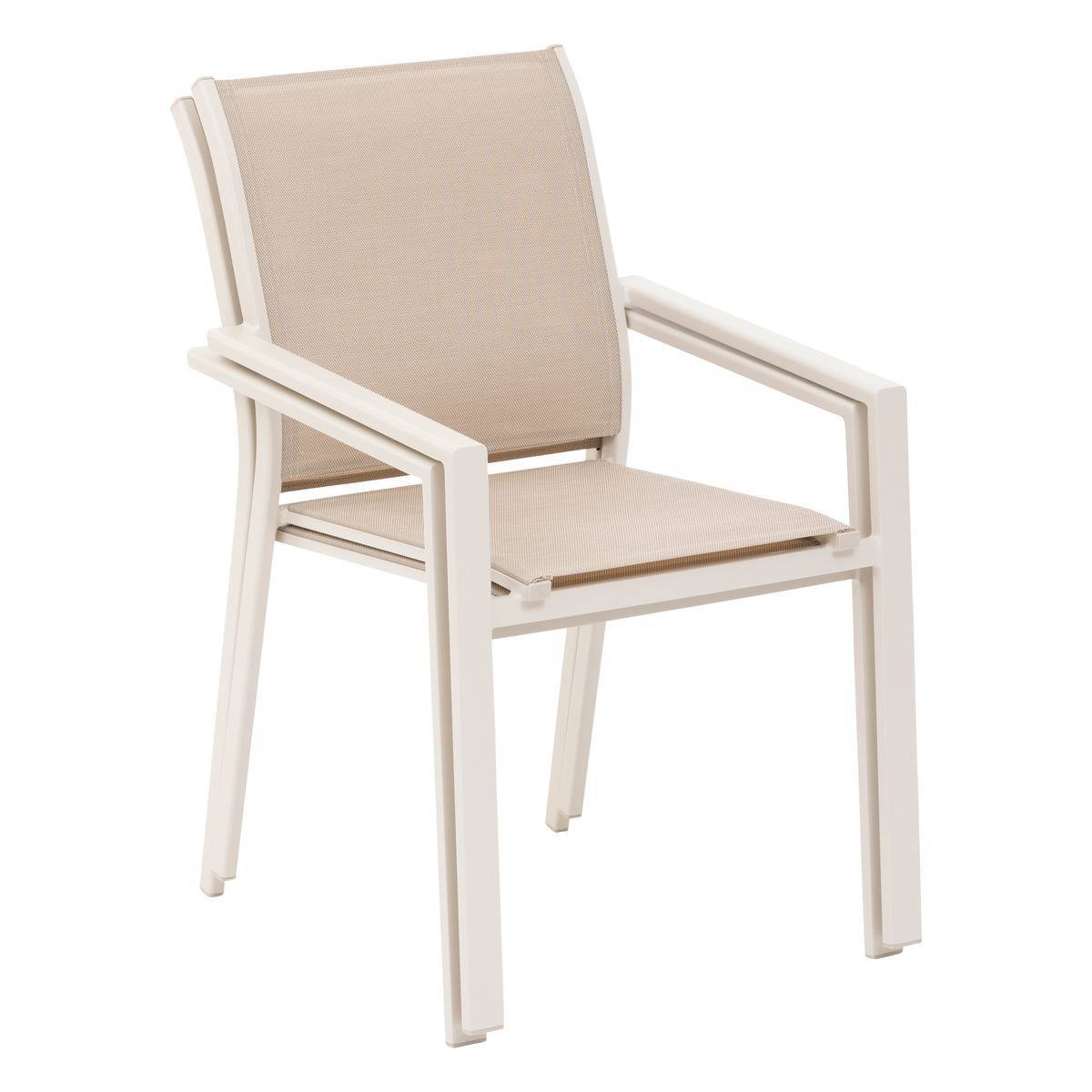 Hesperide - Fauteuil de jardin empilable "Essentia" lin & argile en aluminium traité en epoxy - Hespéride - Imagen 3