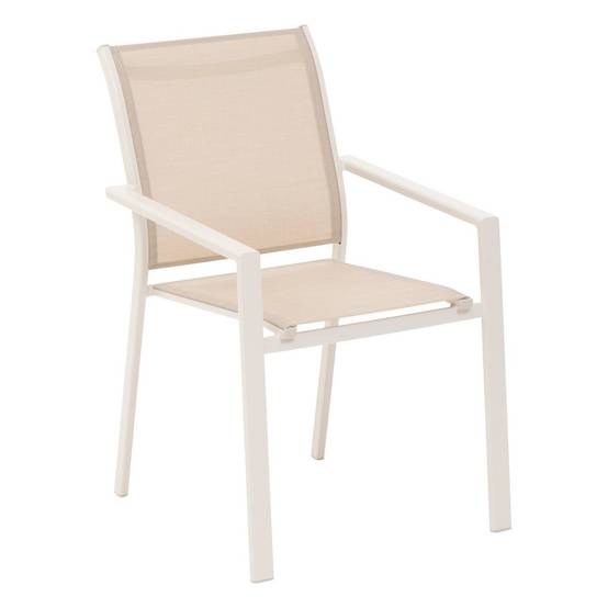 Hesperide - Fauteuil de jardin empilable "Essentia" lin & argile en aluminium traité en epoxy Hespéride - Image 2