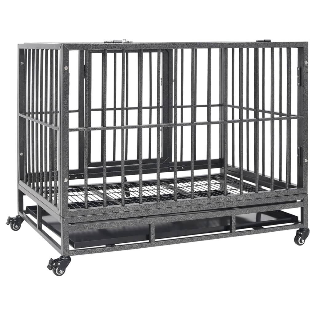 Vidaxl - Cage pour chiens avec roues Acier 92x62x76 cm vidaXL 171491 - Imagen 7