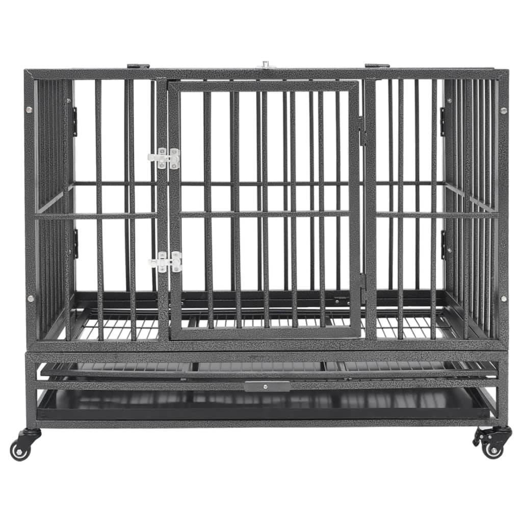 Vidaxl - Cage pour chiens avec roues Acier 92x62x76 cm vidaXL 171491 - Imagen 2