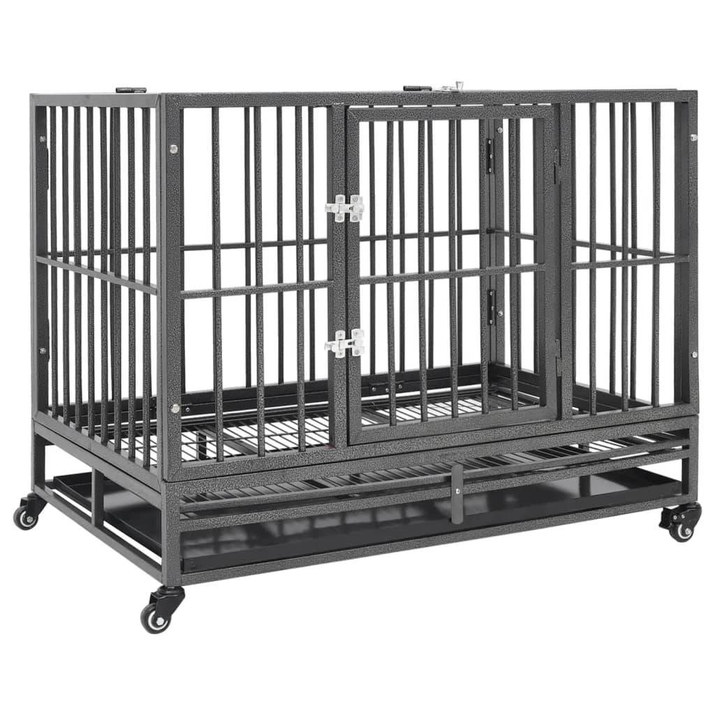 Vidaxl - Cage pour chiens avec roues Acier 92x62x76 cm vidaXL 171491 - Imagen 1