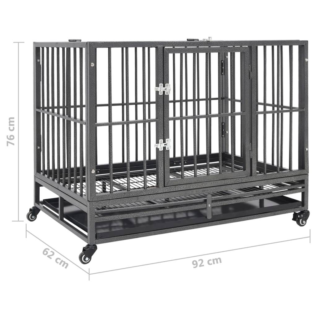 Vidaxl - Cage pour chiens avec roues Acier 92x62x76 cm vidaXL 171491 - Imagen 3