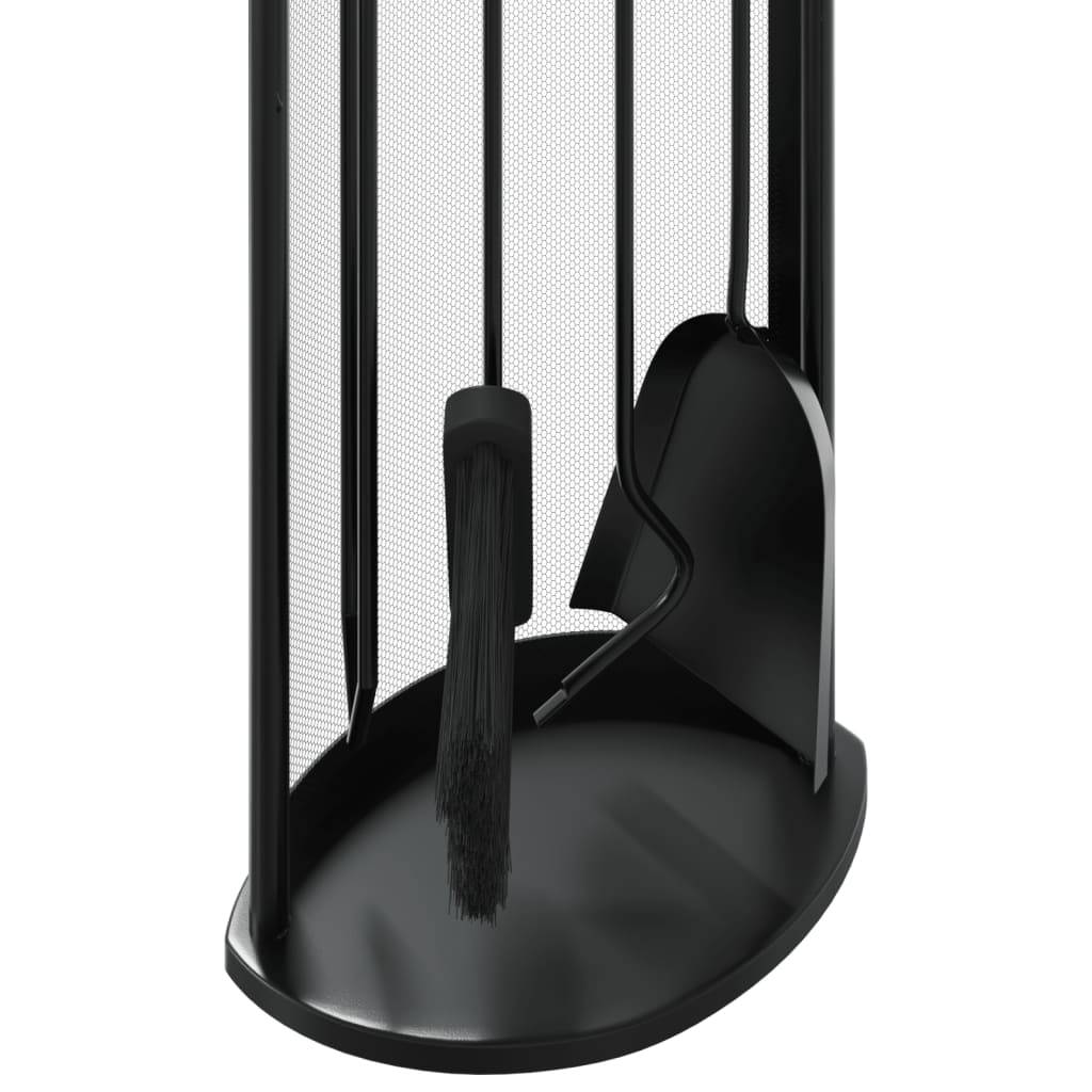 Set Serviteur de Cheminée Acier 5 Pièces pour Foyer Entretien du Feu 66 cm Noir - ComfortXL Outdoor Living - Image 8
