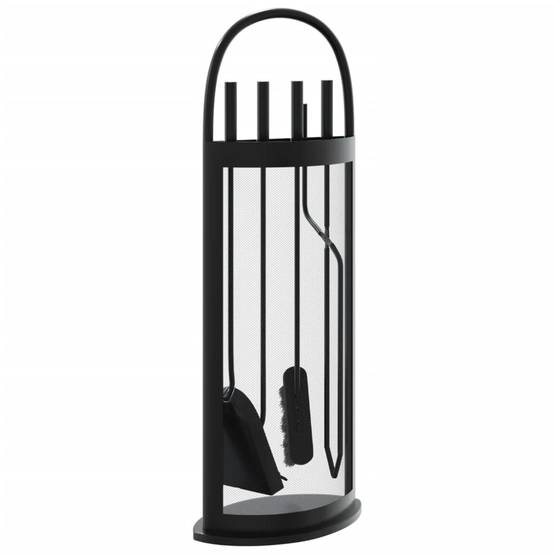 Set Serviteur de Cheminée Acier 5 Pièces pour Foyer Entretien du Feu 66 cm Noir - ComfortXL Outdoor Living - Image 6
