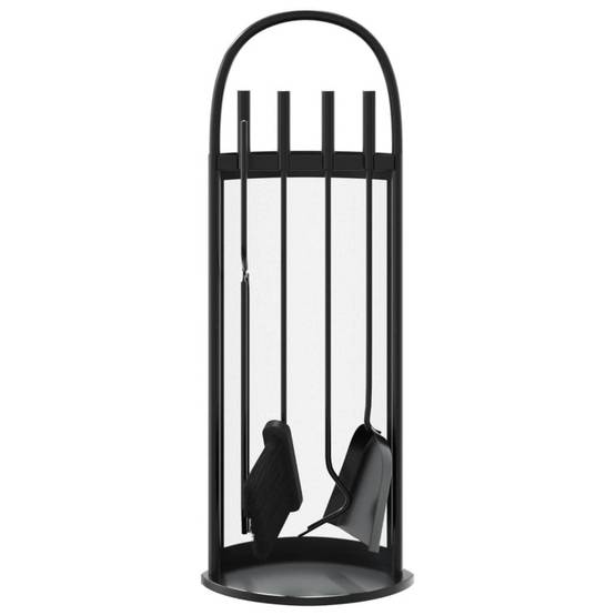 Set Serviteur de Cheminée Acier 5 Pièces pour Foyer Entretien du Feu 66 cm Noir - ComfortXL Outdoor Living - Image 4