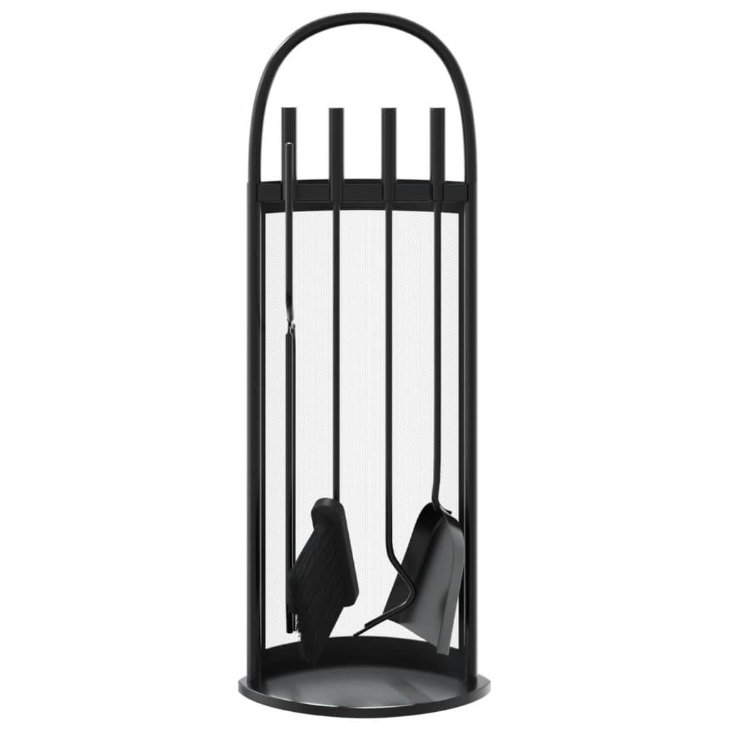 Set Serviteur de Cheminée Acier 5 Pièces pour Foyer Entretien du Feu 66 cm Noir - ComfortXL Outdoor Living - Image 4