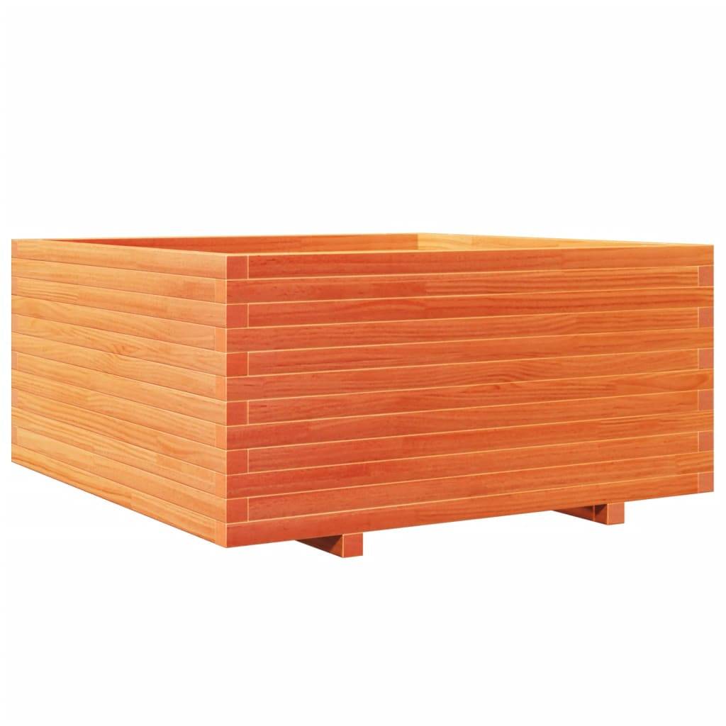 Jardinière Bois Pin Massif Cire Marron 100 x 100 x 49.5 cm - PANGIVO - Image 2