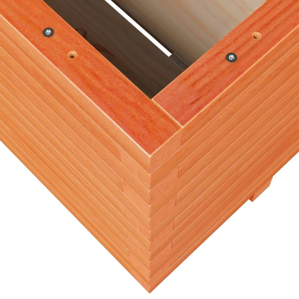 Jardinière Bois Pin Massif Cire Marron 100 x 100 x 49.5 cm - PANGIVO - Image 8