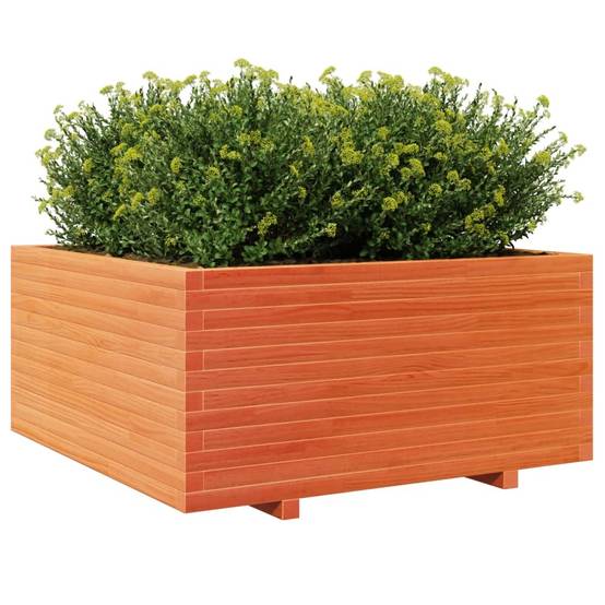Jardinière Bois Pin Massif Cire Marron 100 x 100 x 49.5 cm - PANGIVO - Image 4