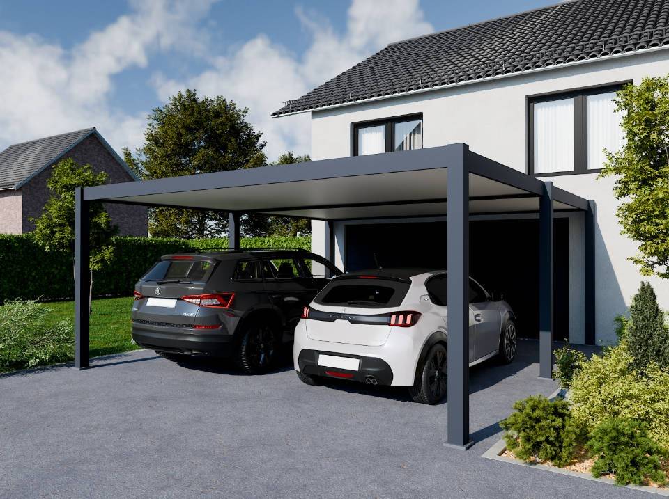 Carport Aluminium 570 x 645 cm WESTON - 37 m2 - Hauteur : 255 - 2 Voitures - Imagen 3