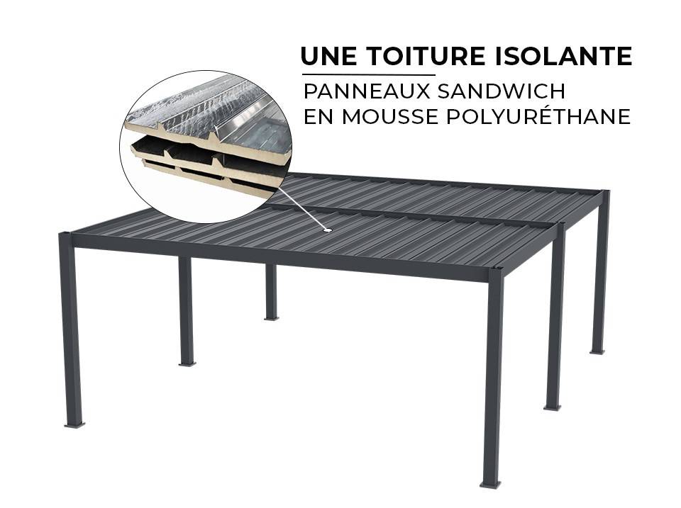 Carport Aluminium 570 x 645 cm WESTON - 37 m2 - Hauteur : 255 - 2 Voitures - Imagen 4