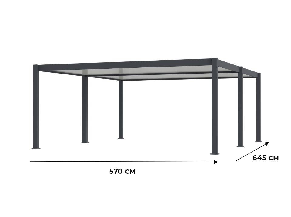 Carport Aluminium 570 x 645 cm WESTON - 37 m2 - Hauteur : 255 - 2 Voitures - Imagen 7