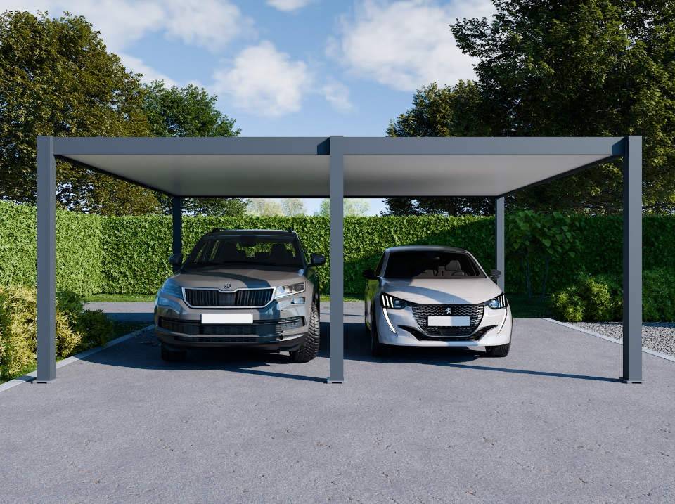 Carport Aluminium 570 x 645 cm WESTON - 37 m2 - Hauteur : 255 - 2 Voitures - Imagen 2