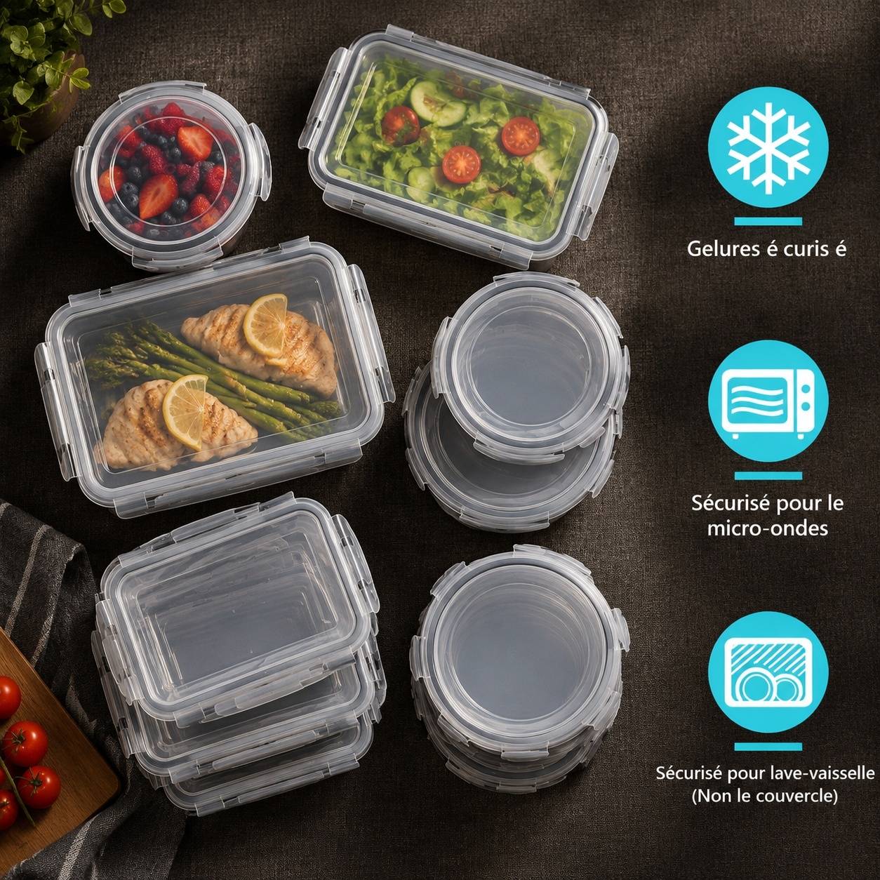 Boîtes de Conservation Alimentaire Hermétiques avec Couvercles Lot de 50 - Image 3