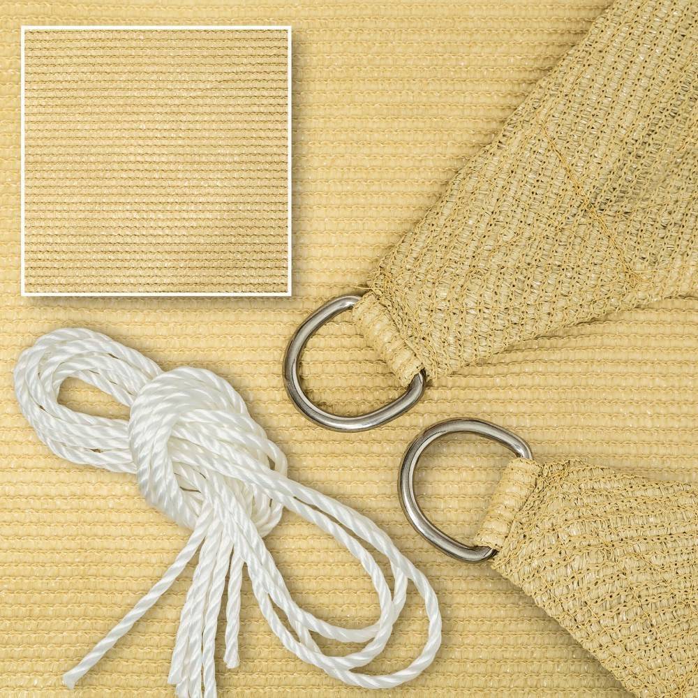 Helloshop26 - Voile d'ombrage taud de soleil 5 x 5 m mobilier de jardin beige - Imagen 2
