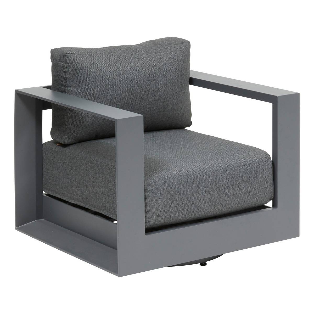 Hesperide - Fauteuil de salon de jardin rotatif ALLURE Gris / Graphite - Hespéride - Image 2