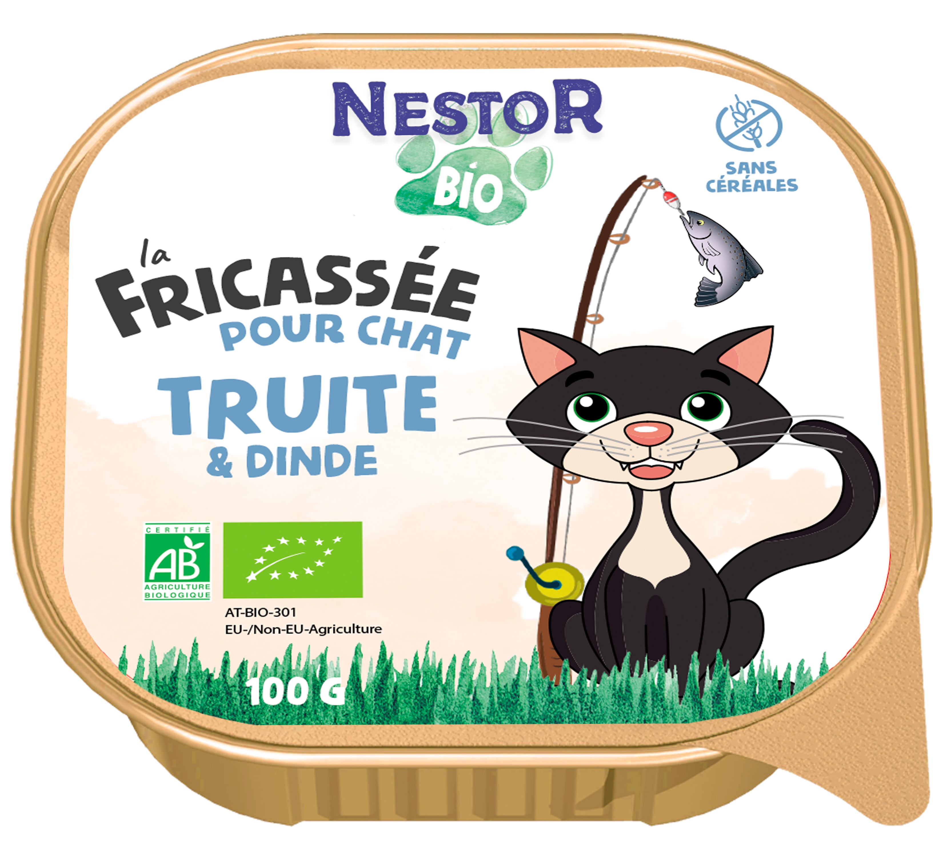 Nestor - Pâtées Sans Céréales Bio Truite & Dinde pour Chat - Imagen 1